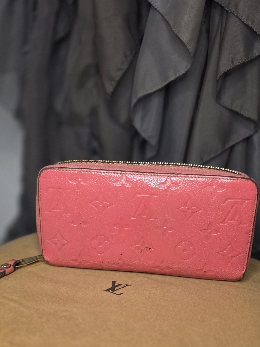 Authentic Louis Vuitton Pink Empreinte Monogram Zip Around Wallet🩷